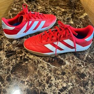 Adidas Red and White Sneakers